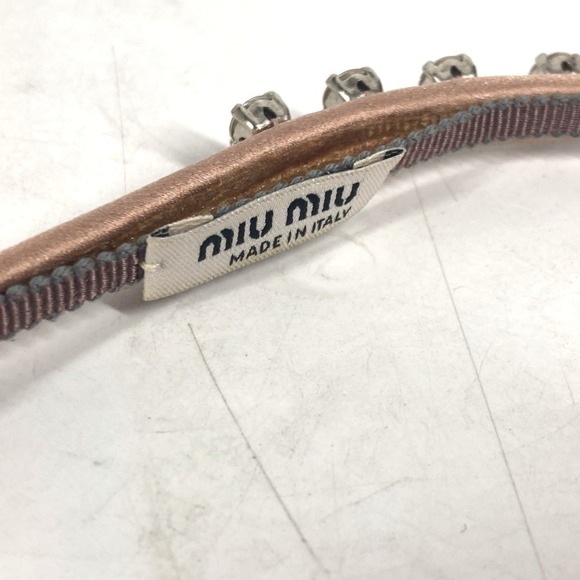 Miu Miu MIU Pearl Hair Accessory Headband Hairband Velour Women's Black - Picture 3 of 10